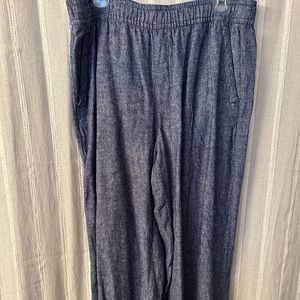 Womens blue linen pants L
